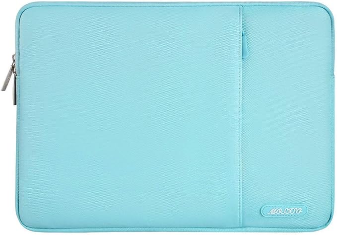 MOSISO Laptop Case 13.3 inch, 13-13.3 inch Laptop Sleeve Compatible with MacBook Air/Pro 13/Pro 14 M5 M4 M3 M2 M1, HP Dell ASUS Lenovo,Polyester Vertical Computer Sleeve Bag with Pocket, Turquoise