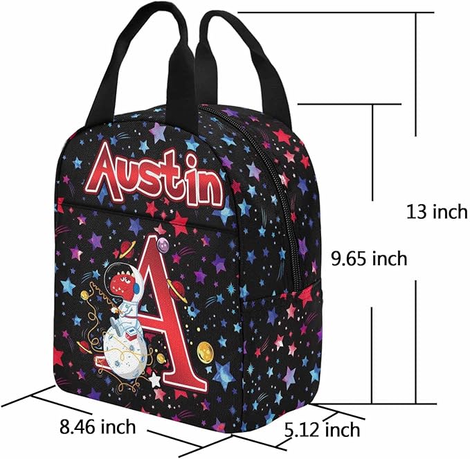 M YESCUSTOM Custom Backpack for Boys Kids Lunch Bag with Name, Space Star Ocean Personalized Elementary School 17Inch Daypack Toddler Preschool Backpacks Pencil Pouch