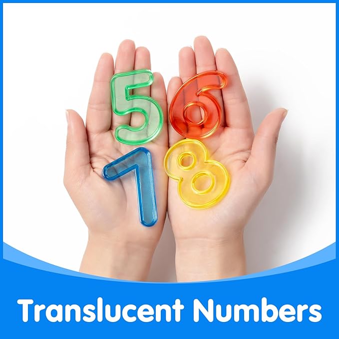 48 Pcs Translucent Numbers – Light Table Toys, Manipulatives and Accessories for Enhanced Learning & Fun