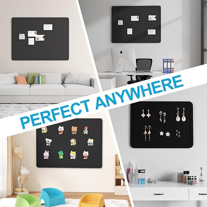 Felt Bulletin Board for Wall 72" x 48" Unfolded Size, Large Frameless Felt Pin Board, Soft Cork Board Alternative for Office, Home Planning, Notes, Photos & Wall Decor, Foldable Shipping, Easy Install