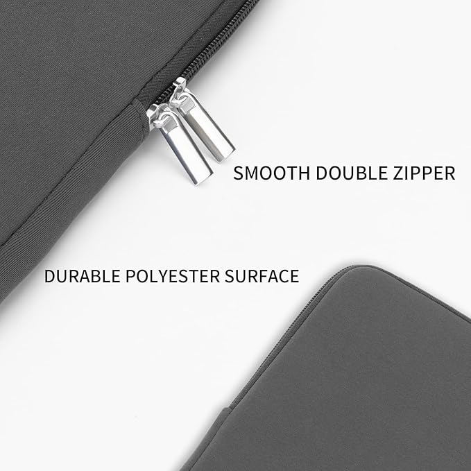 RAINYEAR Laptop Sleeve Case Compatible with 13.3 Inch Notebook Computer Tablet Chromebook 14" MacBook Pro/Max M1 M2 M3 M4 M5 Soft Cover Protective Case Zipper Carrying Bag(Gray)