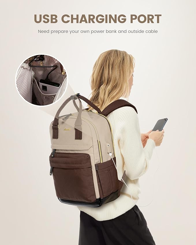 LOVEVOOK Travel Laptop Backpack Women, 17.3 Inch Anti-theft Laptop Bag with USB Port, Fashion Waterproof Computer Backpacks Teacher Nurse Backpack Purse for College Work