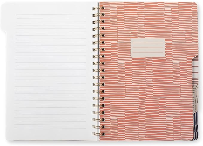 Fringe Studio Large Tab Notebook,"Tribal Lines", Flexible Paperback Cover, College Ruled, 5 Subject/Die-Cut Dividers, 7.25" X 10", 180 Lined Pages (343007), Multicolor
