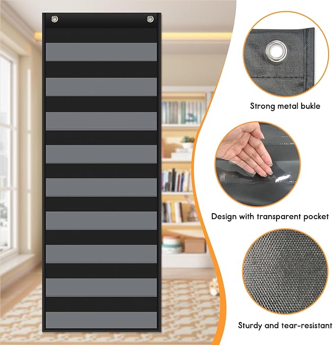 Spanish Daily Schedule Pocket Chart for Classroom- a Versatile and Engaging Tool to Help Students Stay Organized and on Track Throughout the Day (Black)
