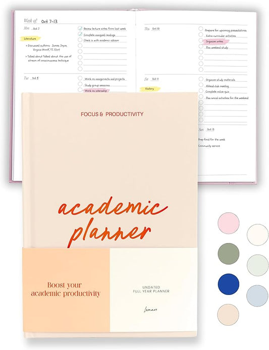 Lamare Academic Planner 2026-2027 – Undated Weekly College Student Planner for Homeschool, High School, College & Nursing Students