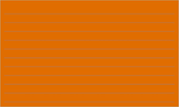 Colonial Cards: 150 Color Cardstock 3" x 5" Index Cards, Pumpkin, Lined Landscape Format