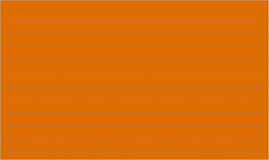 Colonial Cards: 150 Color Cardstock 3" x 5" Index Cards, Pumpkin, Lined Landscape Format