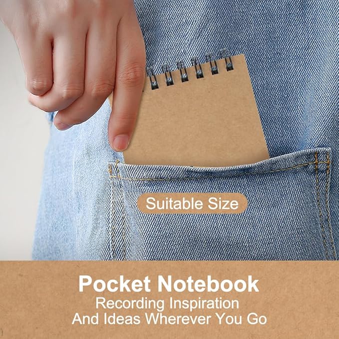 wavamawa Pocket Notebooks Set of 12, Small 3x5 Spiral Notepads, Office Style Mini Notebook, Small Notepad Pocket Size, Memo Pads for Home, College, Work or School - Lined College Ruled Paper