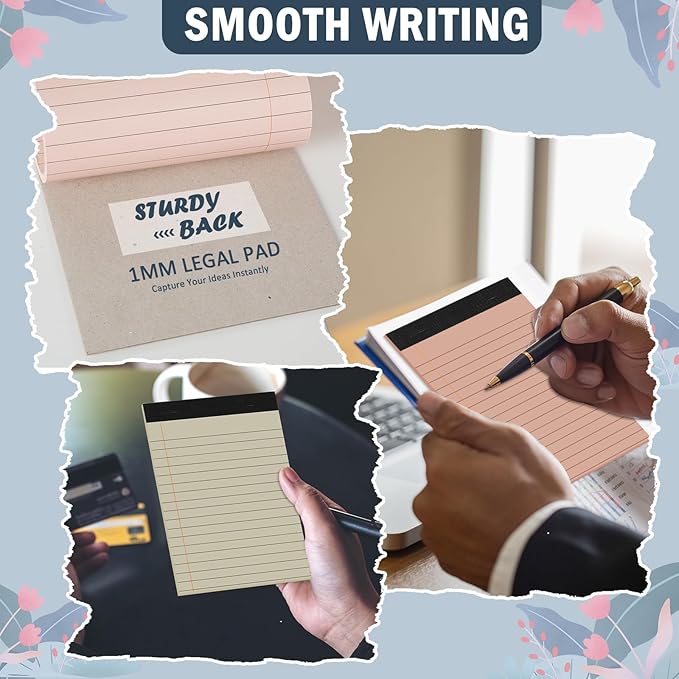 12 PCS 4 x 6 inch Small Legal Pad College Ruled Lined Boho Colored Note Pads Mini Legal Pad 80 GSM Notepad 30 Sheets Memo & Scratch Pads for Office School Work Business Home To Do List Grocery List