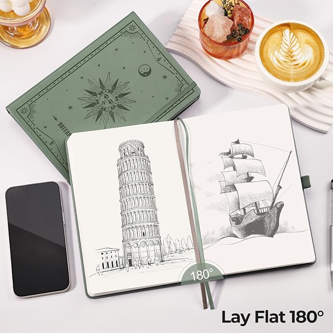 EMSHOI Blank Journal Notebook, 320 Pages, A5 Size (5.7'' x 8.3'')