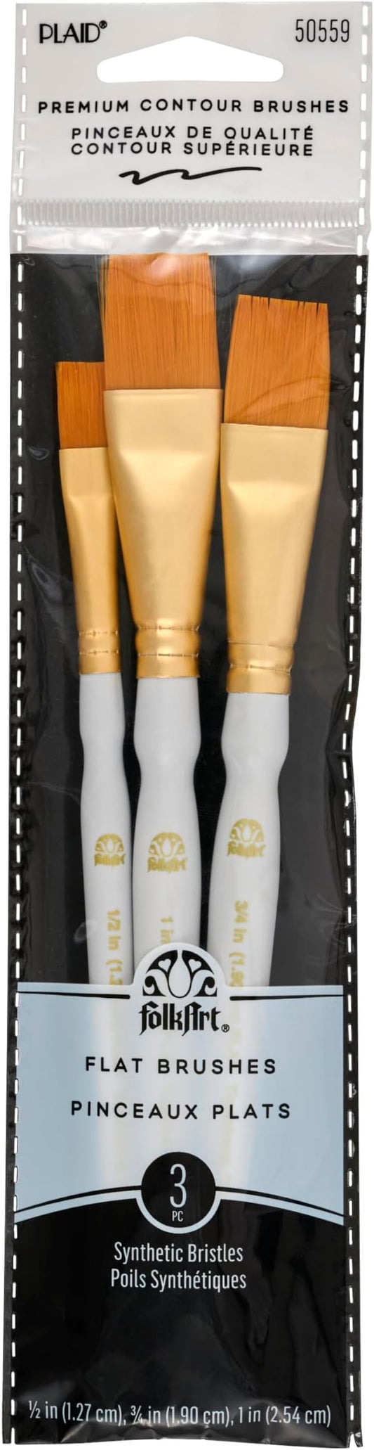 FolkArt Plaid Nylon Brush Set, 50559 Brown (3-Piece)