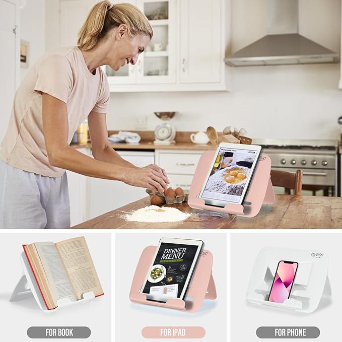 Book Stand, Music Stand, Book Holder, Portable Cookbook Stand, Book Stand for Reading, Recipe Book Holder, for Kids boy Girl, Back to School Supplies (11.82" * 8.26")