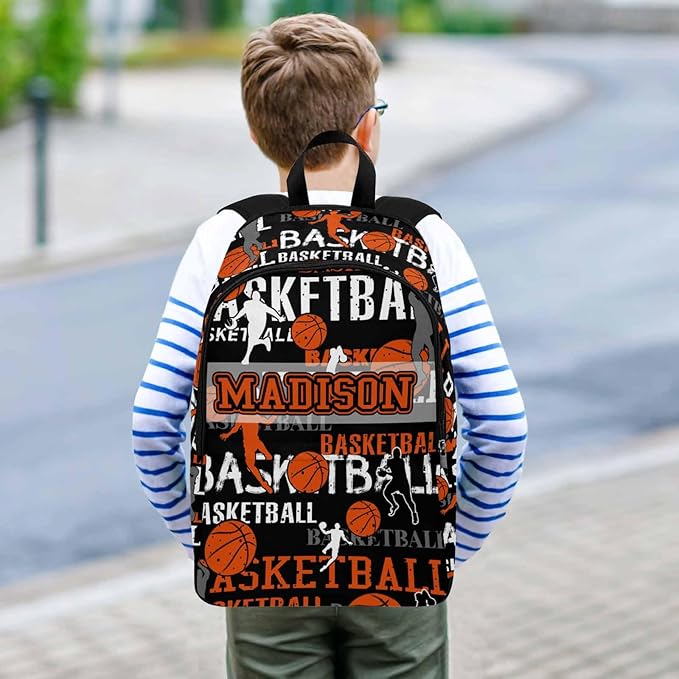 M YESCUSTOM Custom Name Backpack for Boys, Personalized School Boys Bookbag Basketball Backpack Elementary School Bags for Kids Travel Laptop Casual Daypacks