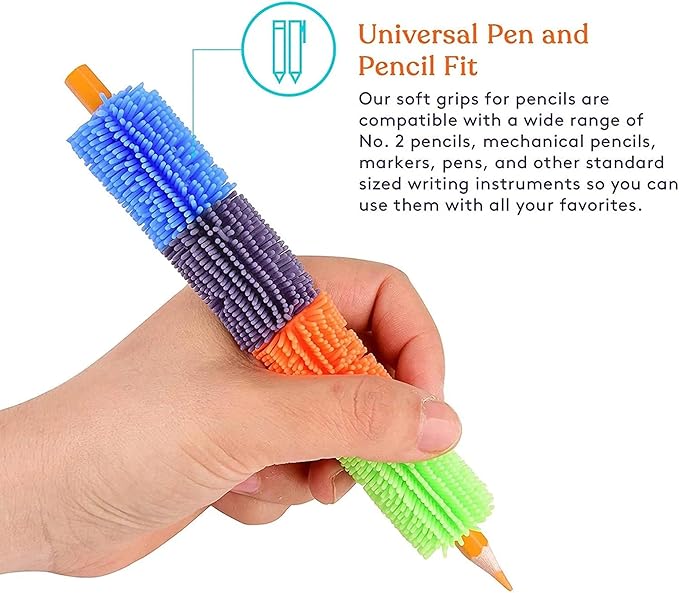 Special Supplies 50 Squishy Pencil Grips for Kids and Adults - Colorful, Cushioned Holders for Handwriting, Drawing, Coloring - Ergonomic Right or Left-Handed Use - Reusable (50-Pack)