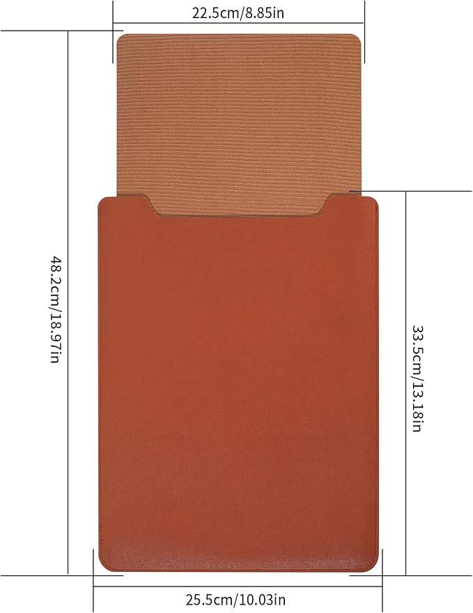 Compatible with Apple 14 inch/13.3 inch Laptop Sleeve, Padded Case, Thin Portable, Versatile Bag - Compatible with 2022 Pro, 2015 Pro, Air-Brown