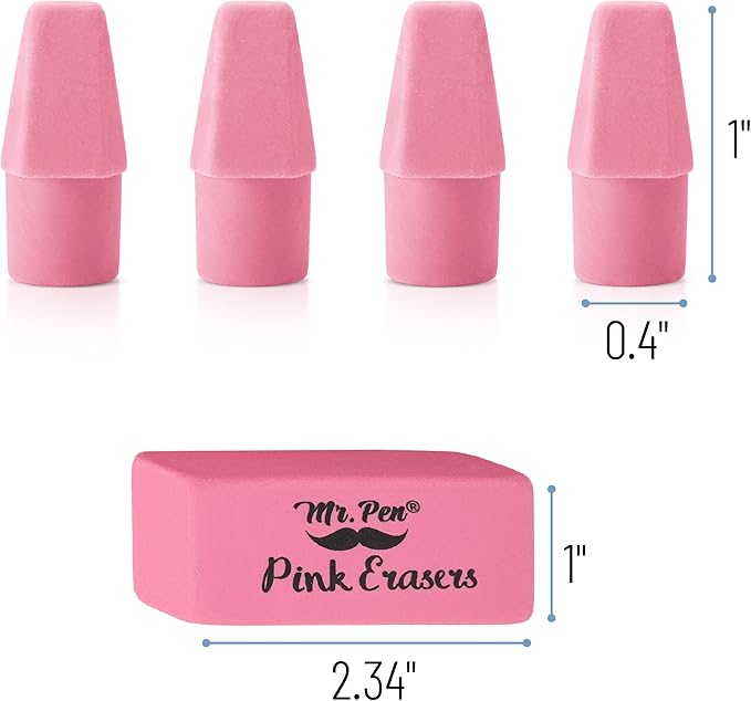 Mr. Pen- School Eraser Combination Set, 66 Pack, Pink, Latex Free Erasers for School, Office, Art Sketching, Homework, Exams, Clean Smudge-Free Correction