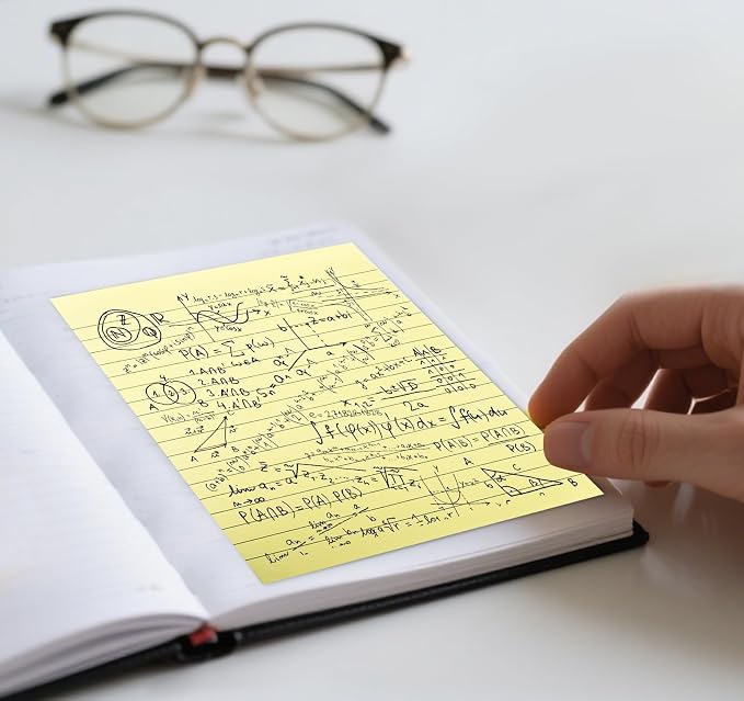 Large Sticky Notes 6x8in Yellow,300 Sheets, Clean Removable Note Pad