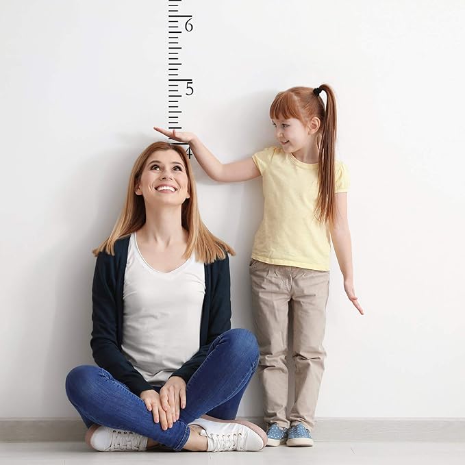 7 Feet Growth Chart Stencil, Kids Height Growth Chart Reusable Ruler Template Painting on Wood, Measuring Kids Height Wall Decor, Rustic Decor for Farmhouse, 7 Pieces