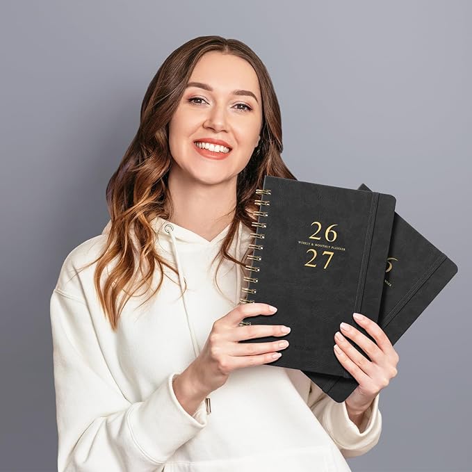 Planner 2026-2027 - Weekly & Monthly Academic Planner 2026-2027 with 12 Monthly Tabs, July 2026 - June 2027, 6.3" x 8.4", Flexible Hardcover, Thick Paper, Inner Pocket - Gray