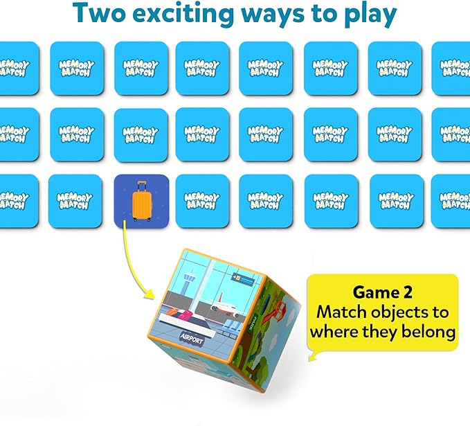 Skillmatics Memory Match - Where Things Belong, Fun & Fast Matching Board Game for Kids, Educational Preschool Game for Toddlers, Boys & Girls Ages 3, 4, 5, 6 & 7, Learning & Brain Development Toy