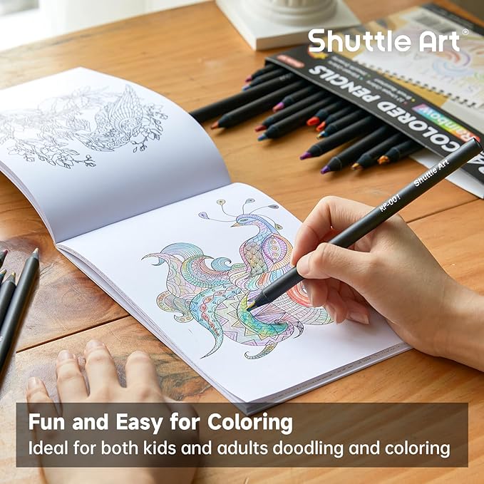 Shuttle Art 24 PCS Rainbow Pencils, 12 Assorted Colors, 2 of Each, Pre-sharpened Rainbow Colored Pencils, Multicolored Pencils for Kids and Adults Coloring, Drawing, Sketching