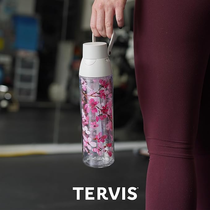 Tervis 24oz Tritan Water Bottle | Clear | Made in USA, Leakproof, Double-wall Insulated, Shatterproof, BPA-Free, Dishwasher Safe, Fits Most Cupholders, Gifts under $35