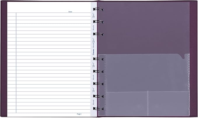 Blueline MiracleBind™ Notebook, Refillable, Lizard-Like Hard Cover, 9.25" x 7.25", 150 Ruled Pages, Grape (AF9150.95)