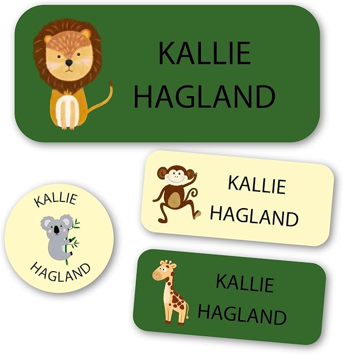 Personalized Daycare Name Labels for Kids (117 Labels) - Custom Durable Waterproof Name Stickers for Clothing Tags, Water Bottles, Lunch Boxes, and School Supplies - Dishwasher, Washer