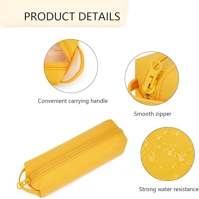 Pencil Case Soft School Pencil Pouch Bag for Easy Carry Stylish and Durable (Yellow)