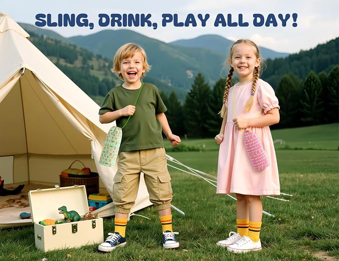 12 oz Kids Water Bottle for Girls: 2-in-1 Straw Spout Lid, Leakproof, Durable Straw Spout Lid, 24H Cold, Easy Carry, Insulated Stainless Steel Cup for School, Travel, Camping, Daily (Polka Whimsy)