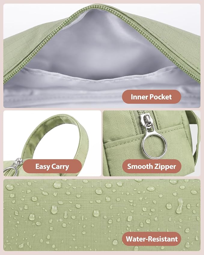 Fmeida Simple Pencil Case Pouch, Office Supplies Gift for Men Women, Green | Eco-Friendly Fabric, Gift Box, Water-Resistant, Inner pocket, Carry handle, for Coworkers Writers Teachers Designers