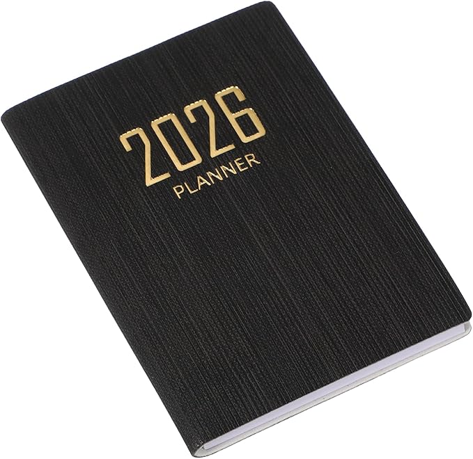 PATIKIL 2026 Daily Planner Notebook, 4.2 x 3.1" 64 Sheets Undated to Do List Daily Weekly Monthly Goals Pocket Notebook for Office Home Study Work Weeding Time Management, Black