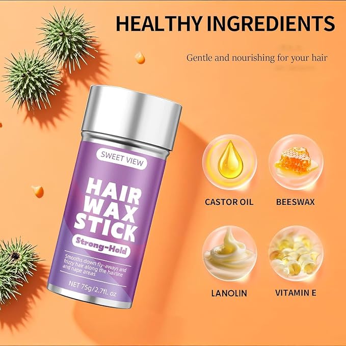 SWEET VIEW Hair Wax Stick Tames Flyaways | Seek Ponytails Buns Hair Accessory for Women Girls
