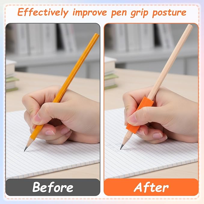 12PCS Triangle Grips for Pencils, 1.77in Multicolour Pen Grips Comfort Ergonomic Writing Aid for Student Adult Handwriting Drawing Stylus