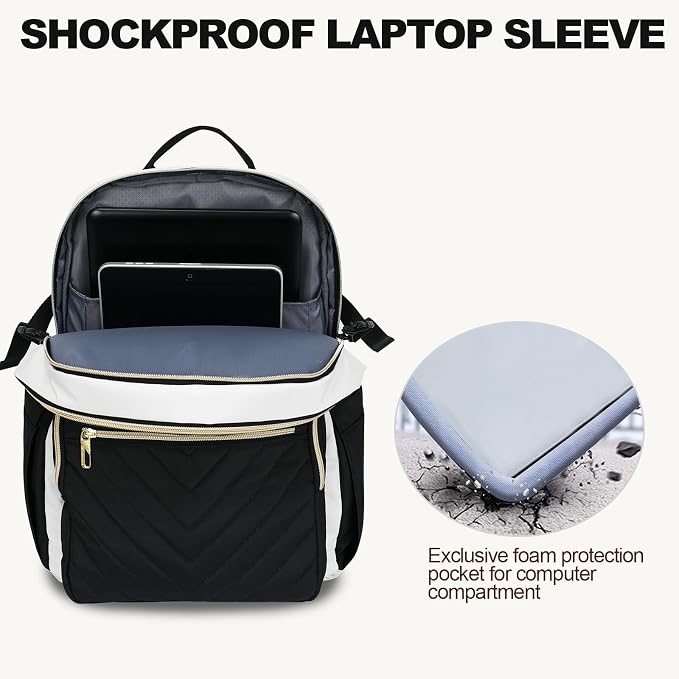 VANKEAN 15.6 Inch Laptop Backpack for Women Large Capacity | Waterproof Backpacks Stylish Travel Bags Casual Daypacks for College, Business
