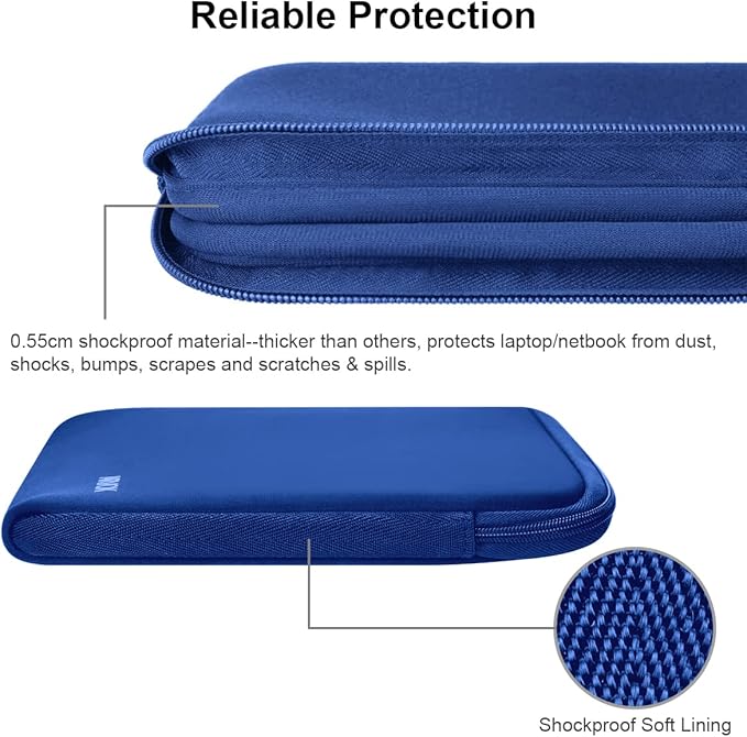 Arvok 11 11.6 12 Inch Laptop Sleeve Case for MacBook Air 12, Water-Resistant Neoprene Notebook Computer Tablet Sleeve, Carrying Bag Cover for Chromebook/HP/Dell/Lenovo/Asus/Acer, Dark Blue