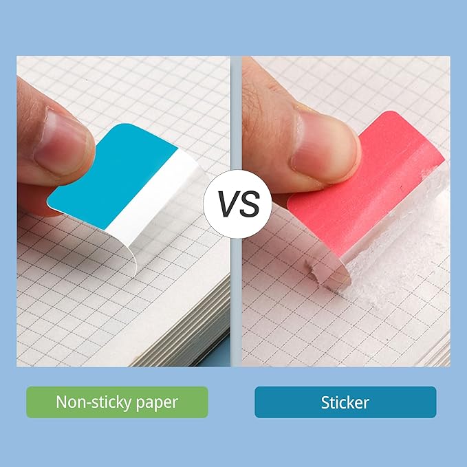 Golcellia 400 Pieces Sticky Index Tabs Transparent Sticky Notes, Colored Page Markers for Bookmarks, Writable and Repositionable Index Annotation Tabs（4 Colors）