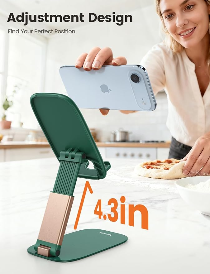 Lamicall Ultra-Thin Cell Phone Holder, Green Office Desk Accessories for iPhone Stand, Gifts for Fathers Day Teen Boys Girls Adults Women Men Grandkids, Workspace Desk Organizer, Green Office Decor
