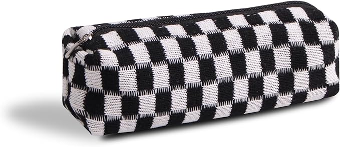 Pencil Case Pen Case Office College School Storage Bag Pouch Holder Box Organizer Makeup Pouch Cosmetic Bag Aesthetic Cute Pencil Case for Girls Boys Kids (Black)