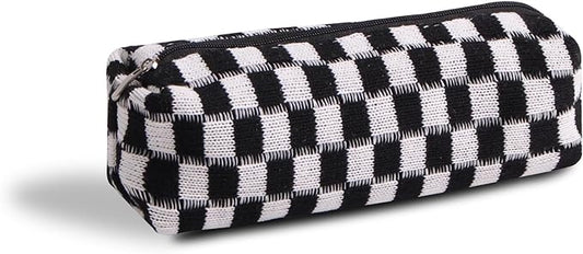 Pencil Case Pen Case Office College School Storage Bag Pouch Holder Box Organizer Makeup Pouch Cosmetic Bag Aesthetic Cute Pencil Case for Girls Boys Kids (Black)