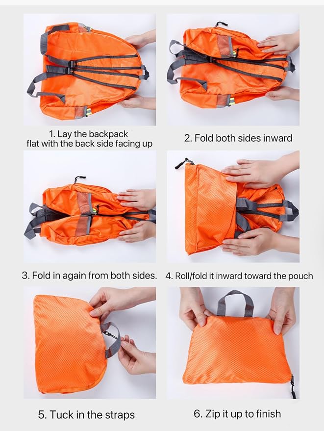 Haneulbit Foldable Backpack, Lightweight Backpack and Waterproof Backpacks for Travel and Hiking