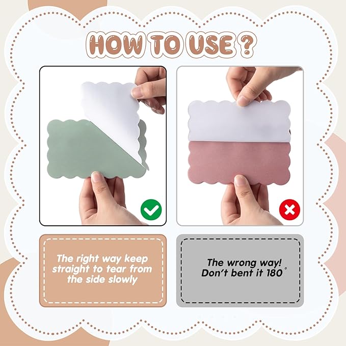 Eaasty 8 Pack Scalloped Aesthetic Sticky Notes Bulk Morandi Colors Cute Wavy Self Sticky Note Pads 3" x 5" Blank Note Pads for Back to School Office Supplies 240 Sheets