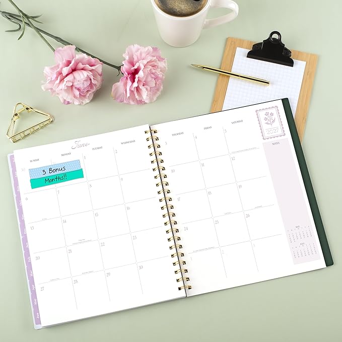 Cambridge Planner 2026-2027 Weekly & Monthly Academic 12-Month July-June, 8-1/2" x 11", Cherrywood Lane, Piper Stripe (CL19-905A)