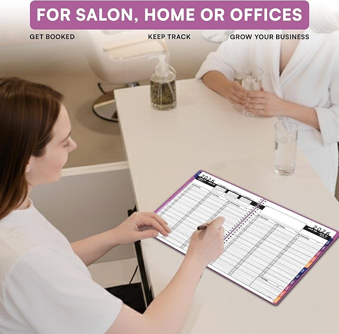 Ensight 2026 Appointment Book and Planner 6.5" x 8.5" Large Hourly Weekly Daily Schedule Book with Tabs, 30 Minute Time Slots, Magenta Calendar Organizer Jan 2026–Dec 2026 Appointment Planner - Magenta