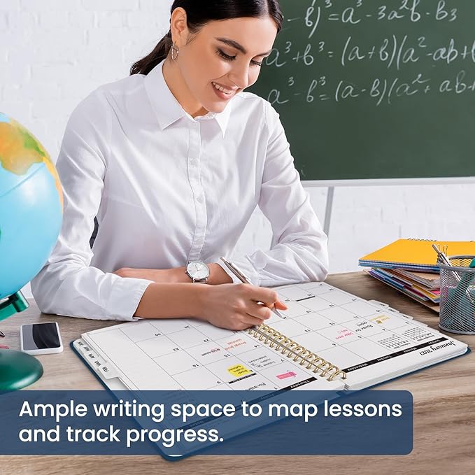 8.5" x 11" Academic Planner 2026-2027, Weekly & Monthly Calendar Planner Book, July 2026 – June 2027, Large Hardcover Organizer with Tabs, Perfect for Teachers, Students, Women & Men – A4, Navy