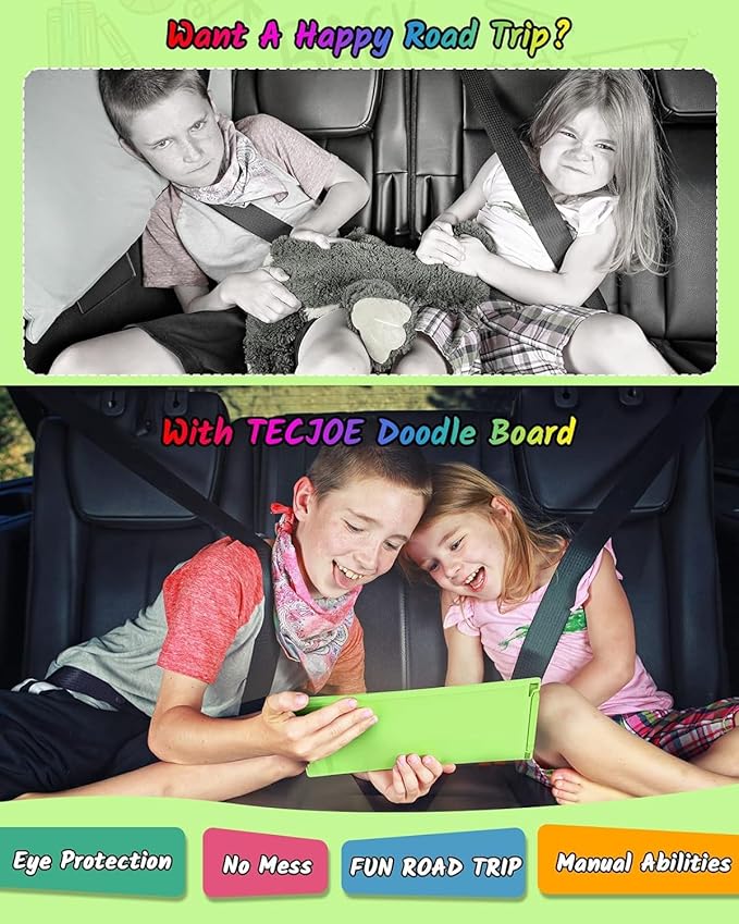 TECJOE LCD Writing Tablet, 8.5 Inch 2 Pack Colorful Doodle Board Drawing Tablet for Kids, Kids Travel Games Activity Learning Toys Birthday Gifts for 3 4 5 6 Year Old Boys and Girls, Blue Green