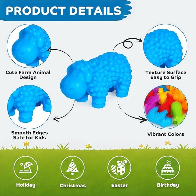 Counting Animal Montessori Toys for Kids 3-8 Years Old - Preschool Learning Activities with Sensory Math Games, Toddler Educational Gift for Boys & Girls Ages 3-5 Birthday