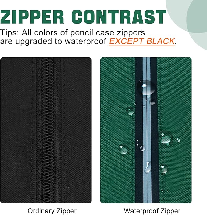 Fmeida Pencil Case Pouch - Water Resistant Pencil Pouch Portable Pencil Bag Simple Office Stationery Pouch with Handle Back to School Supplies - Dark Green