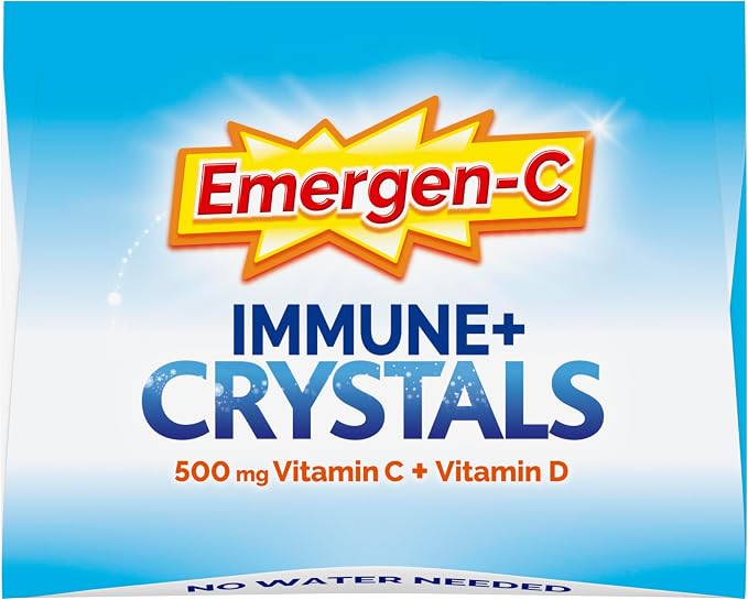 Emergen-C Immune Plus Crystals, On-the-Go Immune Support Supplement with Vitamin C, Vitamin D, B Vitamins, Zinc and Manganese, Berry Lemonade, Back to School Essentials - 28 Stick Packs