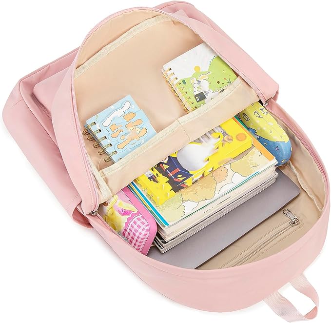 School Backpack for Teen Girls Women Laptop Backpack College Bookbags Middle School Travel Work Commuter Back Pack(Pink)